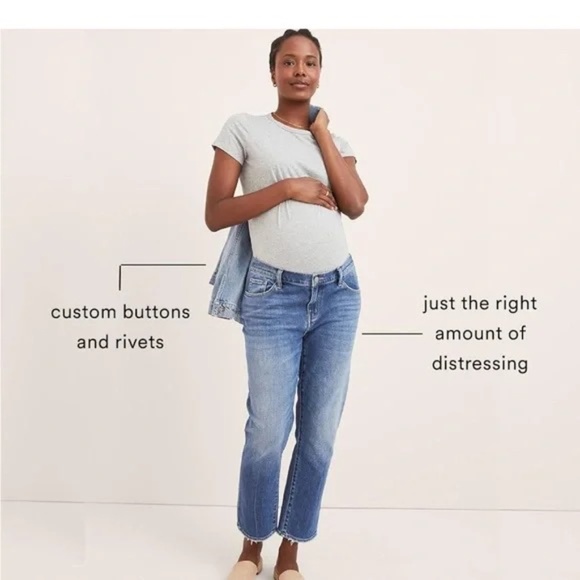 HATCH Maternity Strong Like a Mama Crop Jeans 26 - Picture 1 of 6